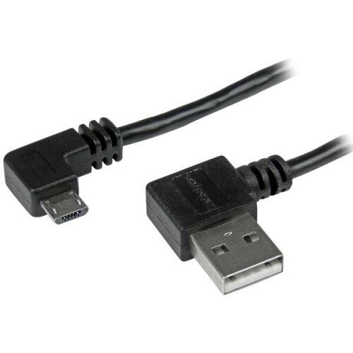 USBP[u/A - Micro-B/1m/USB 2.0/L^/IXEIX/BK(USB2AUB2RA1M) STARTECH.COM