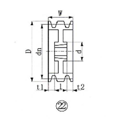 ECJOY!】 エバオン EVN ブッシングプーリー SPA 212mm 溝数3 (SPA2123