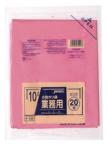 ECJOY!】 ジャパックス 業務用 室内用ポリ袋 10L LLDPE ピンク 0.025mm