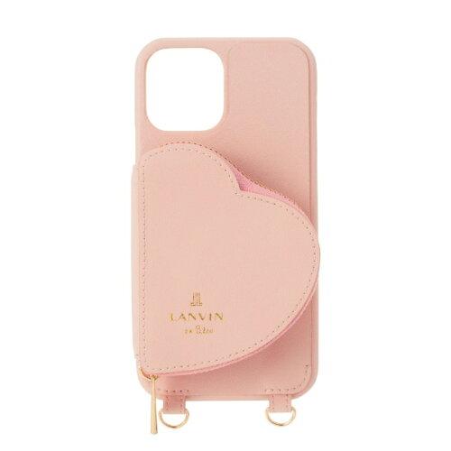 LBSHSWPPWPNIP2154 LANVIN en Bleu - Wrap Case Pocket Simple Heart with Pearl Type Neck Strap for iPhone 13 mini [Sweet Pink]