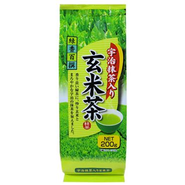 ECJOY!】 日本茶販売 緑香百撰宇治抹茶入り玄米茶 200g【単品】