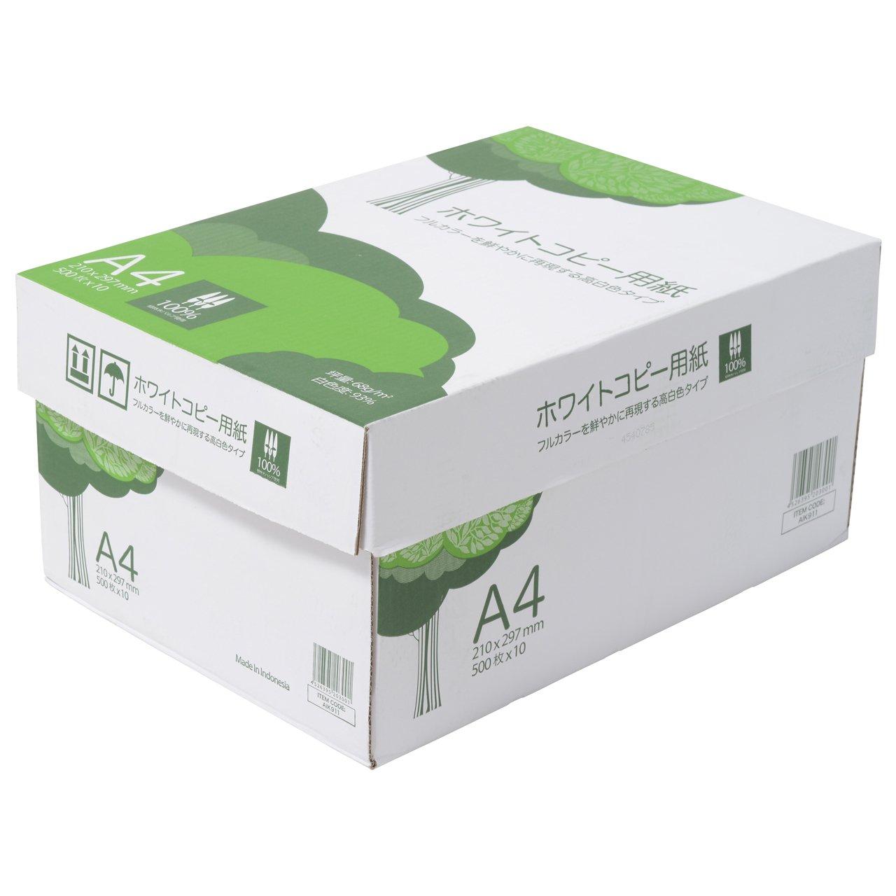 上品なスタイル まとめ TANOSEE PPC用紙 Pure White A4 1箱 2500枚 ad