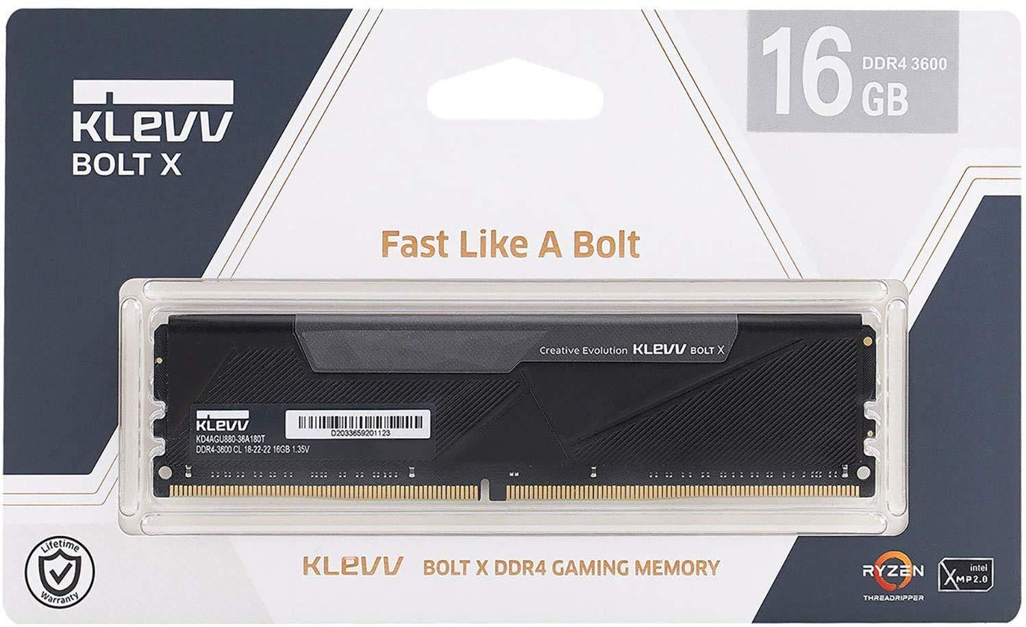 配送日指定可 KLEVV デスクトップPC用ゲーミング メモリ PC4-25600 DDR4 3200 16GB x 2枚 288pin BOLTX  シリーズ SK hynix製 メモリチップ採用 KD4AGU880-32A160U