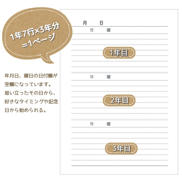 ECJOY!】 アピカ 3年日記 横書き B6 D308 日付け表示なし(D308 B6)「単位:サツ」【特価￥1,783】